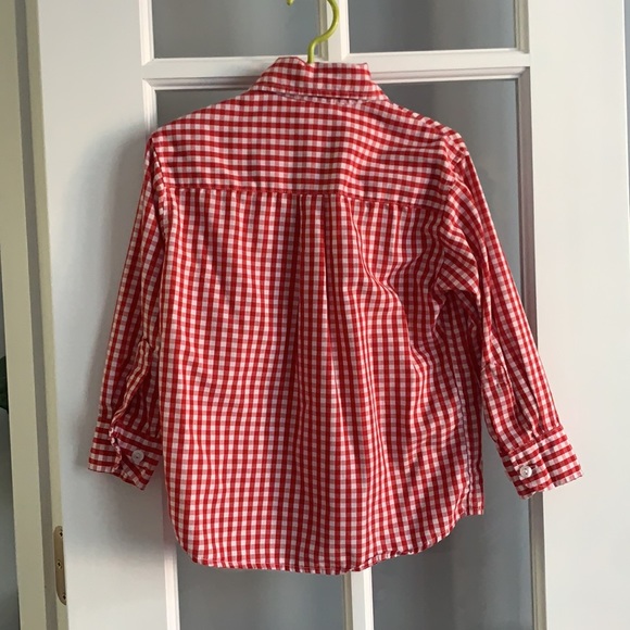 Boys red gingham check size 4t long sleeve button down - Picture 4 of 4